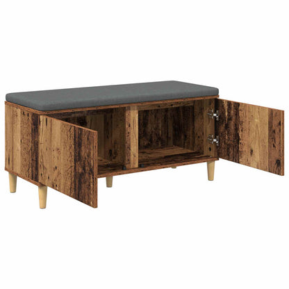 Halbank met kussen met opslag Oudhout 60 x 38 x 46 cm