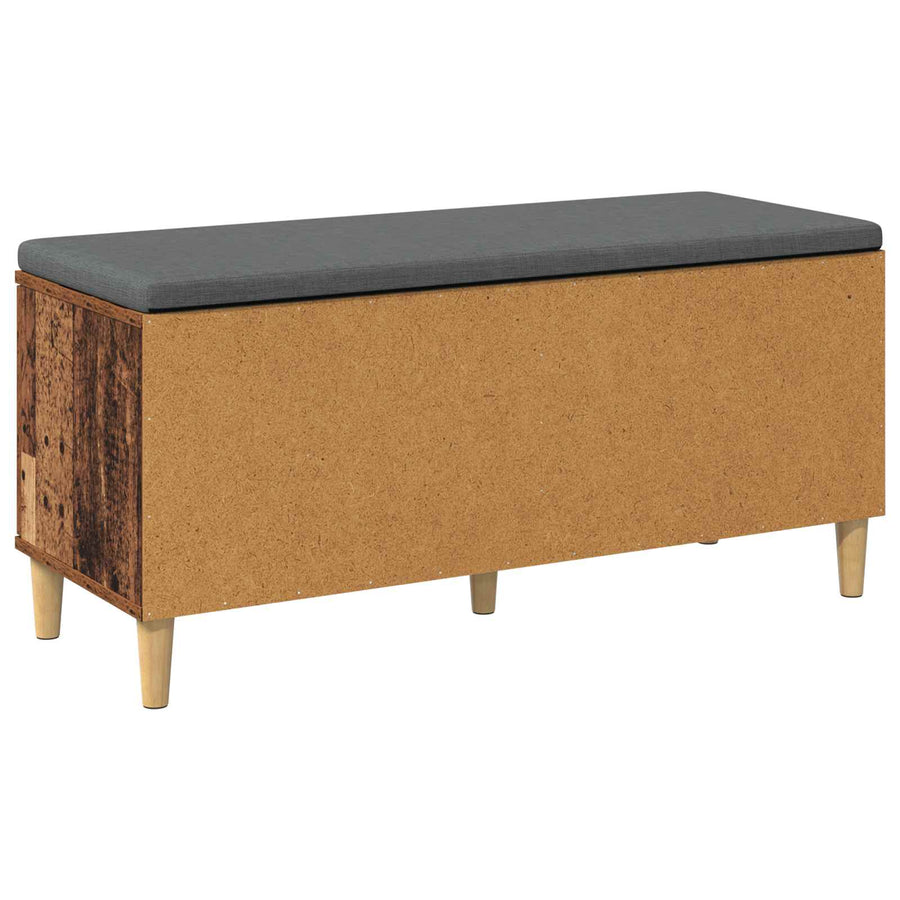 Halbank met kussen met opslag Oudhout 60 x 38 x 46 cm