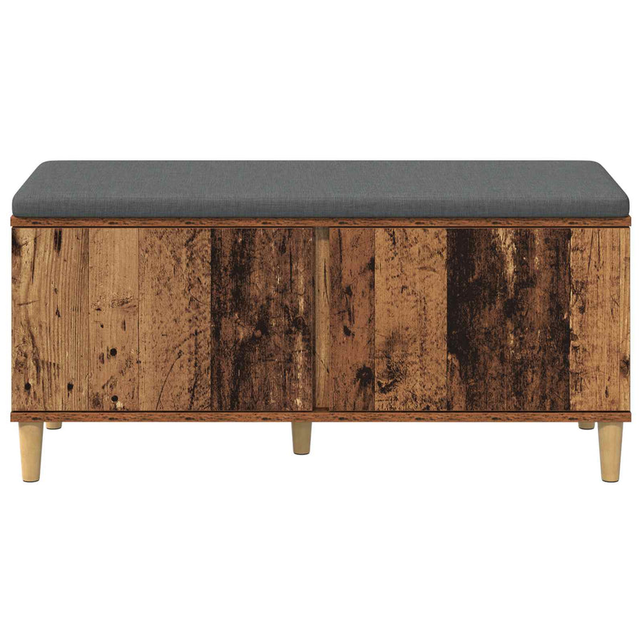Halbank met kussen met opslag Oudhout 60 x 38 x 46 cm