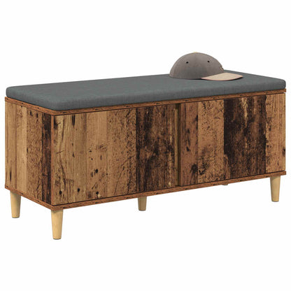 Halbank met kussen met opslag Oudhout 60 x 38 x 46 cm