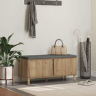 Halbank 100x38x46 cm met kussen en plank eiken