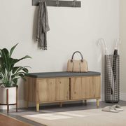 Halbank 100x38x46 cm met kussen en plank eiken