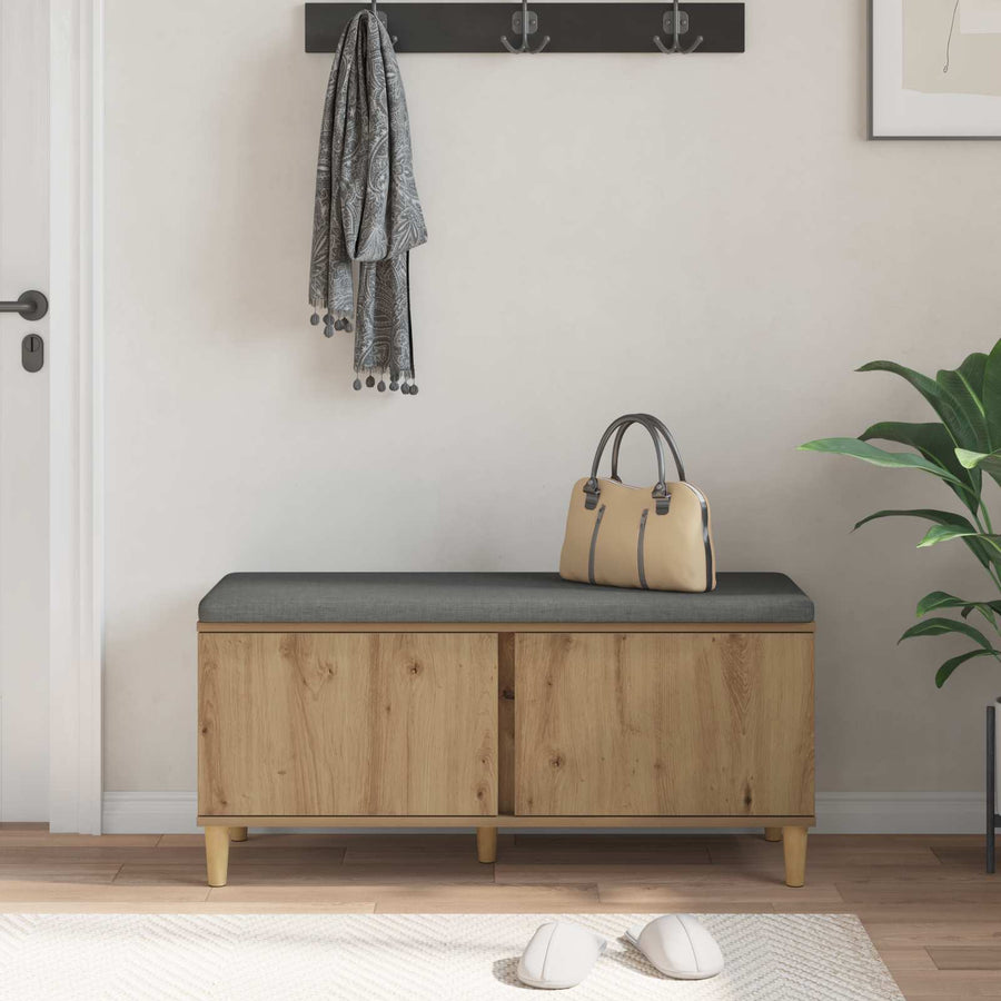 Halbank met kussen met opslag Artisan Eiken 60 x 38 x 46 cm