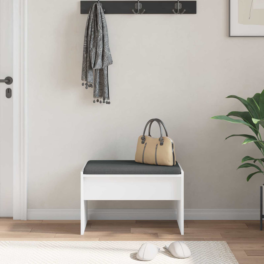 Halbank met kussen Wit 60 x 38 x 46 cm