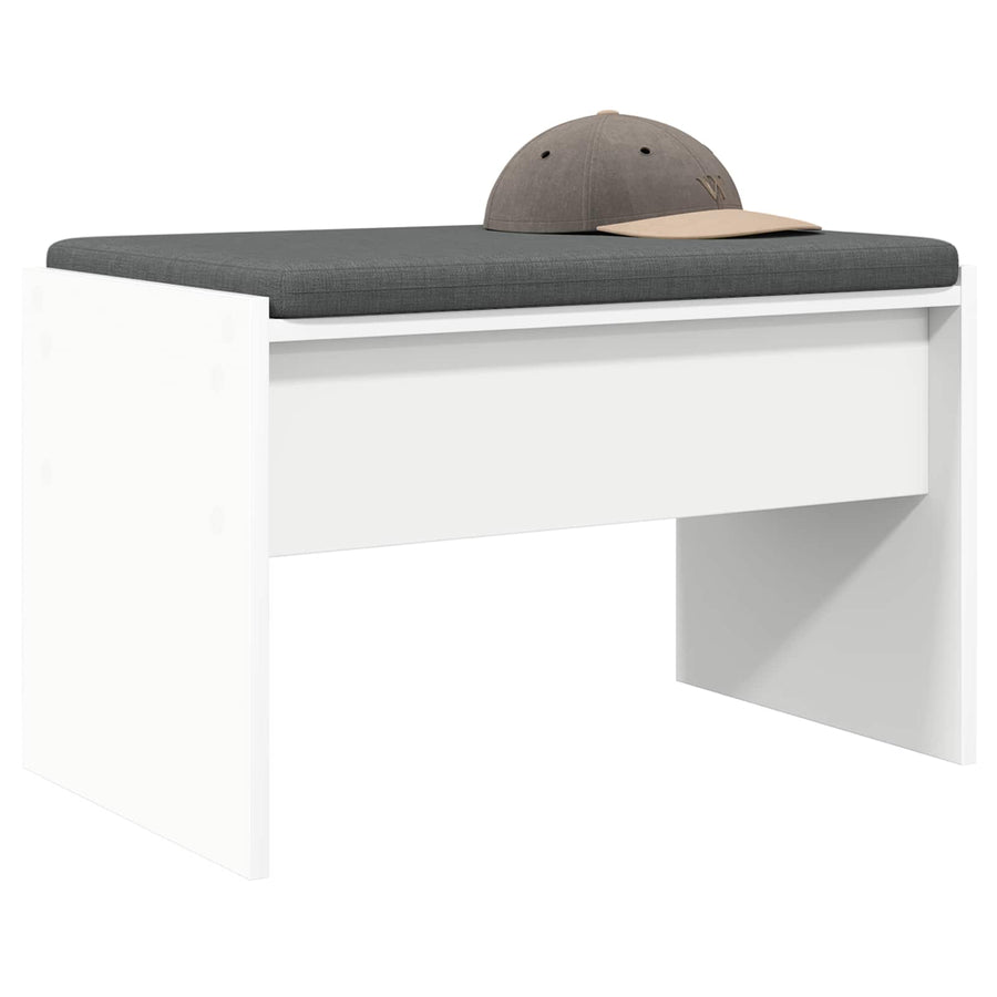 Halbank met kussen Wit 60 x 38 x 46 cm