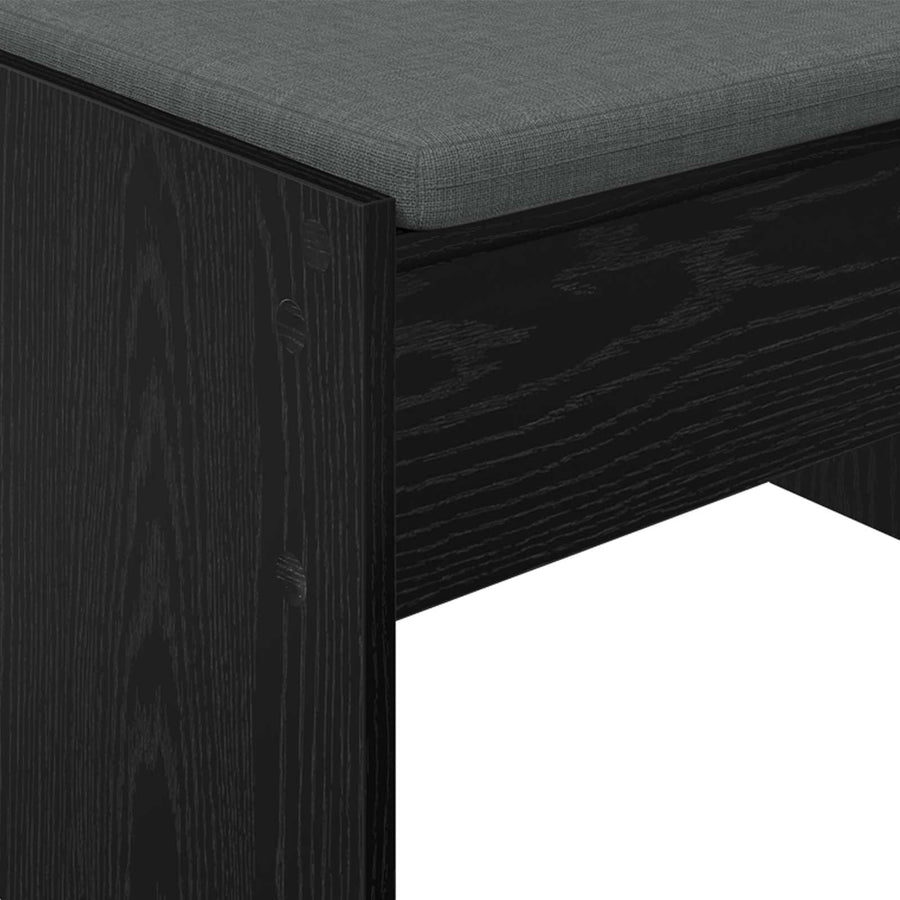 Halbank met kussen Zwart Eiken 60 x 38 x 46 cm