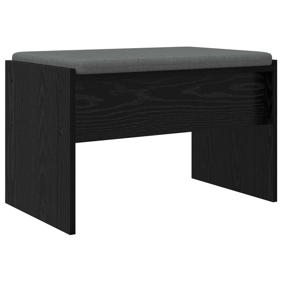 Halbank met kussen Zwart Eiken 60 x 38 x 46 cm