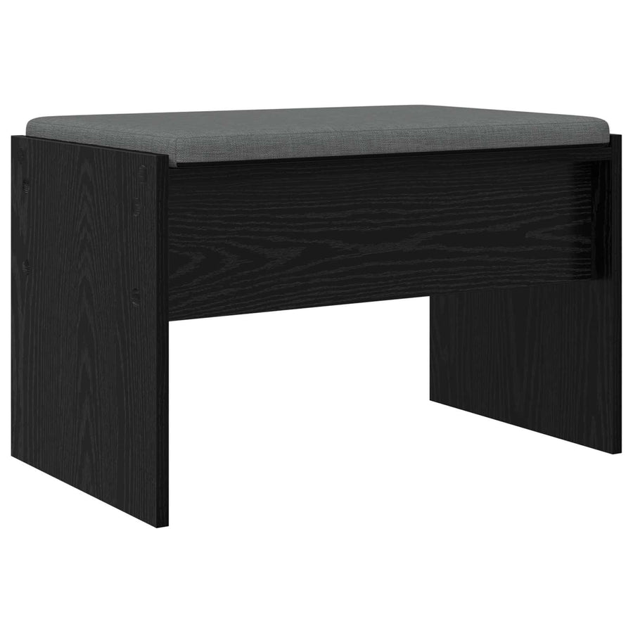Halbank met kussen Zwart Eiken 60 x 38 x 46 cm