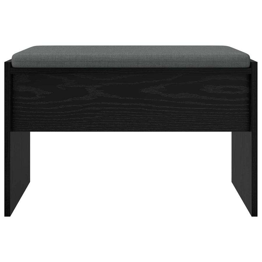 Halbank met kussen Zwart Eiken 60 x 38 x 46 cm
