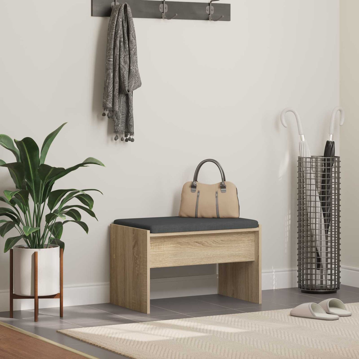 Halbank met kussen Sonoma Eiken 60 x 38 x 46 cm