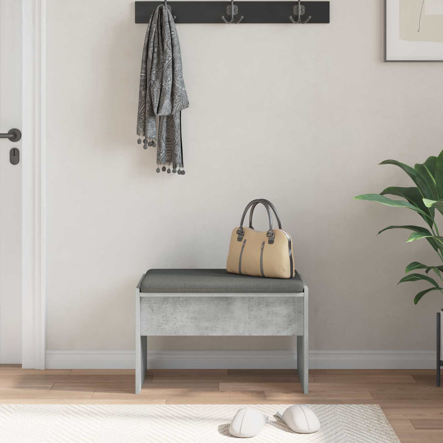 Halbank met kussen Beton Grijs 60 x 38 x 46 cm