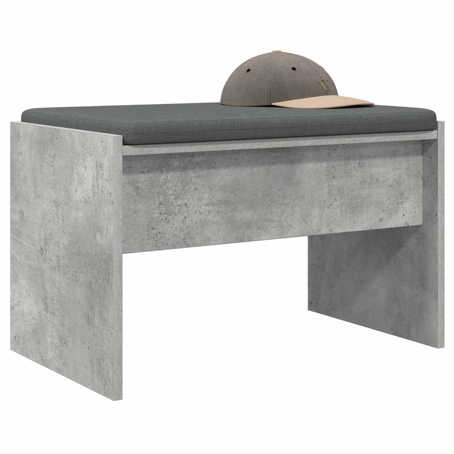 Halbank met kussen Beton Grijs 60 x 38 x 46 cm