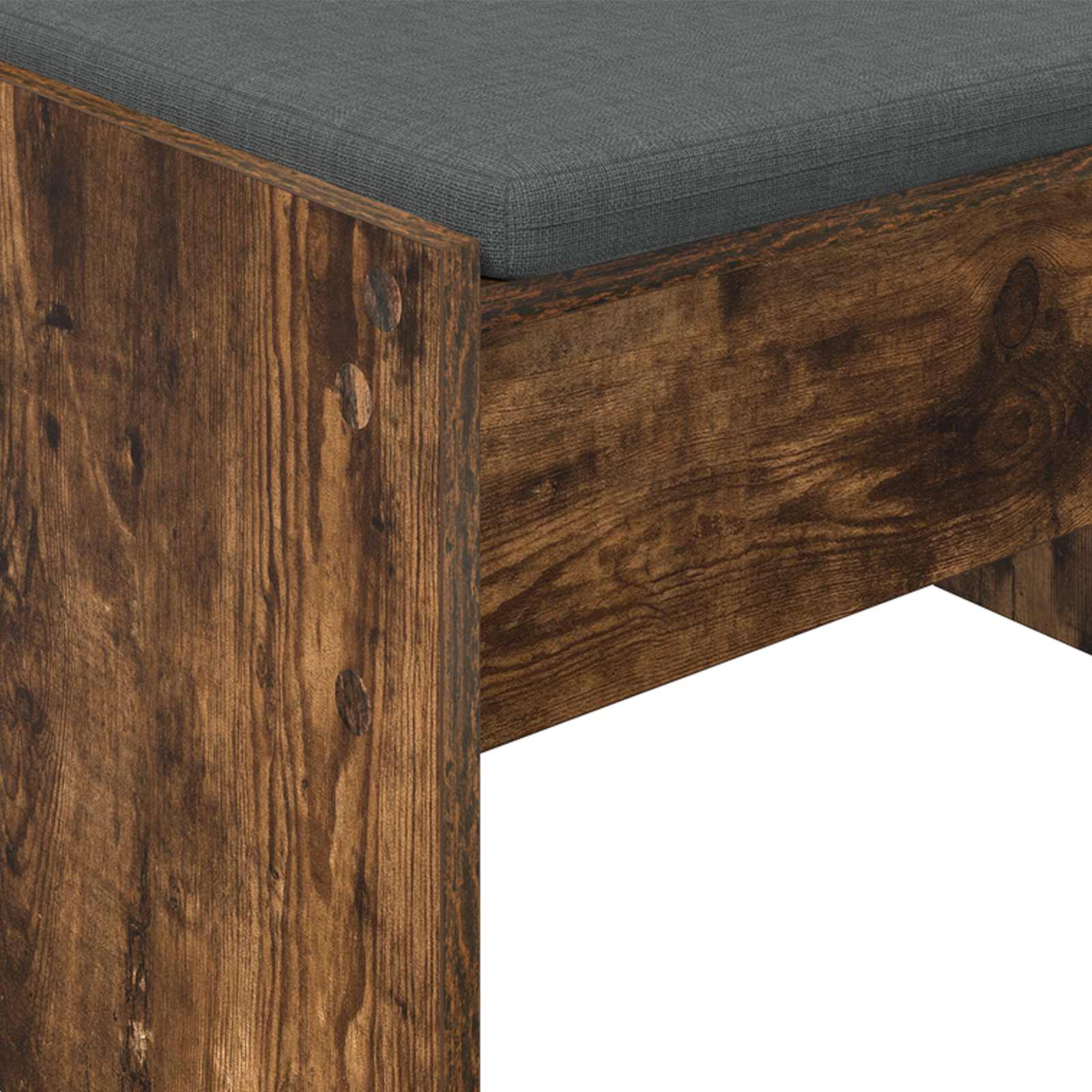 Halbank met kussen Gerookt eiken 60 x 38 x 46 cm