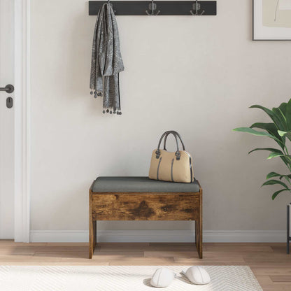 Halbank met kussen Gerookt eiken 60 x 38 x 46 cm