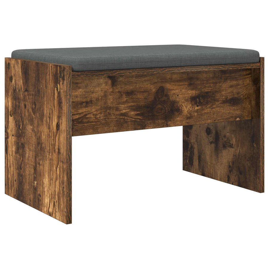 Halbank met kussen Gerookt eiken 60 x 38 x 46 cm