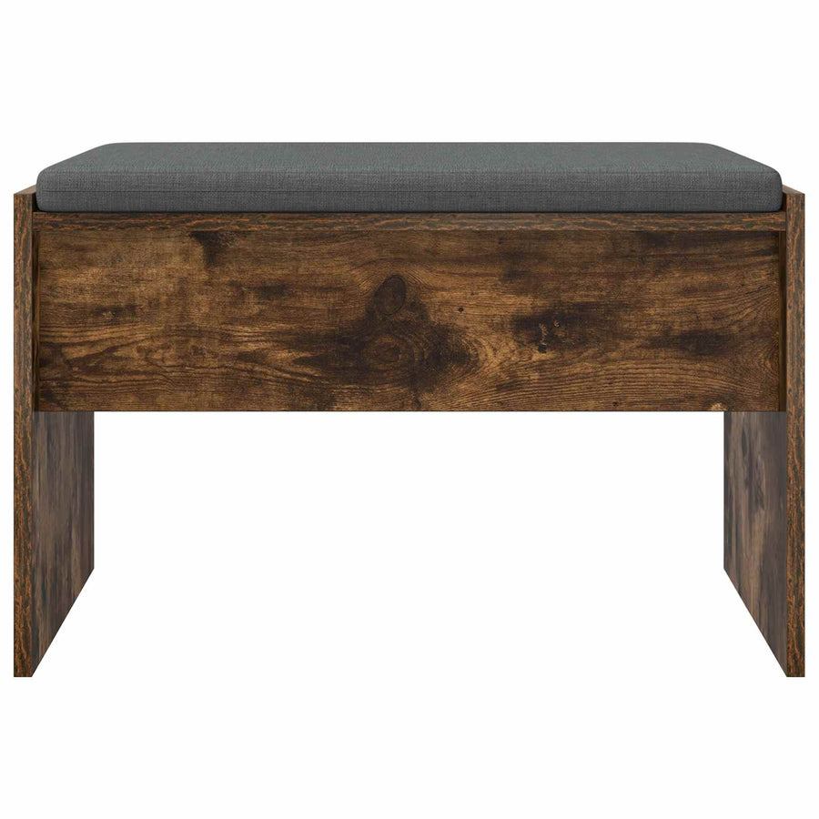 Halbank met kussen Gerookt eiken 60 x 38 x 46 cm