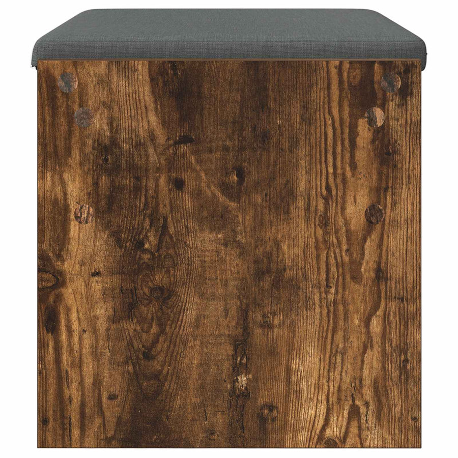 Halbank met kussen Gerookt eiken 60 x 38 x 46 cm