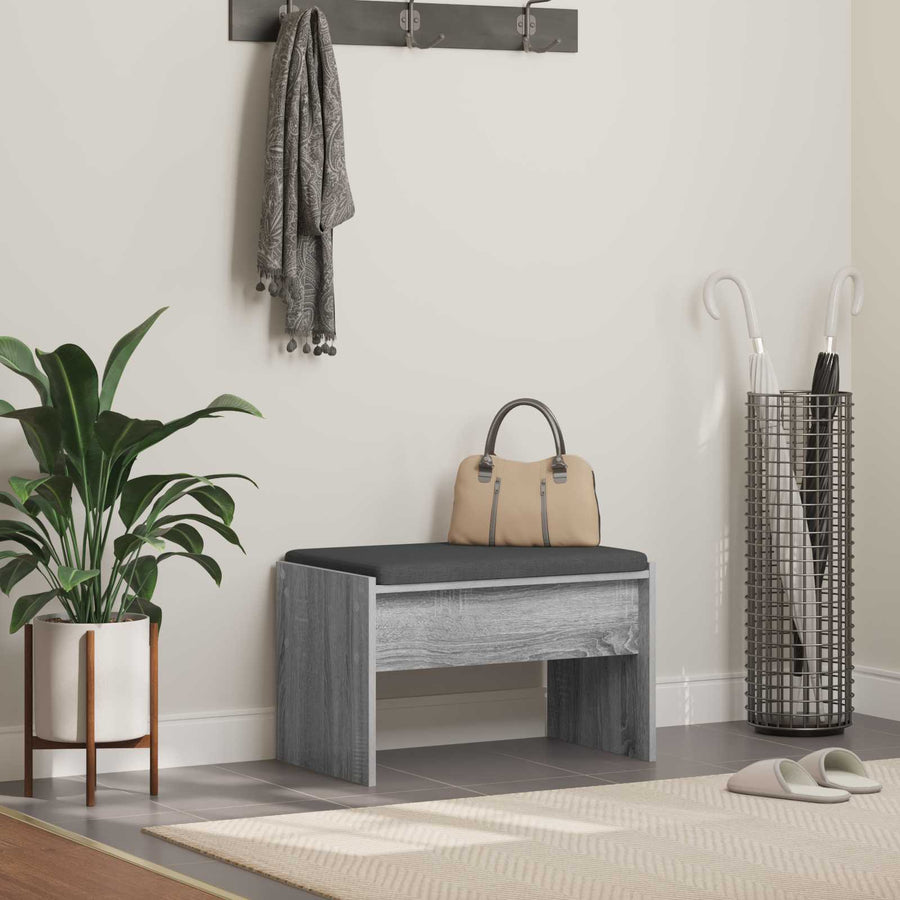 Halbank met kussen Grijs Sonoma 60 x 38 x 46 cm