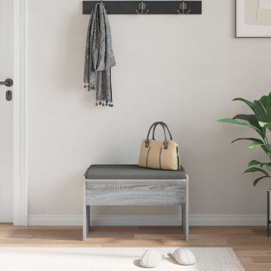Halbank met kussen Grijs Sonoma 60 x 38 x 46 cm