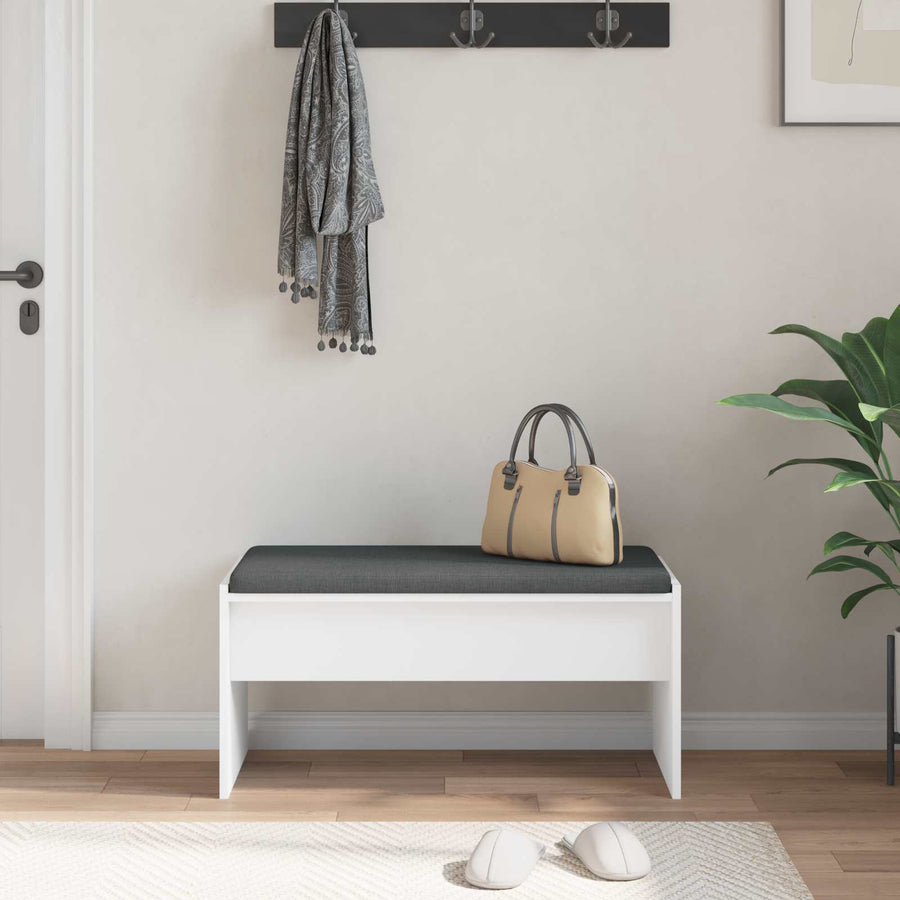Halbank met kussen Wit 80 x 38 x 46 cm