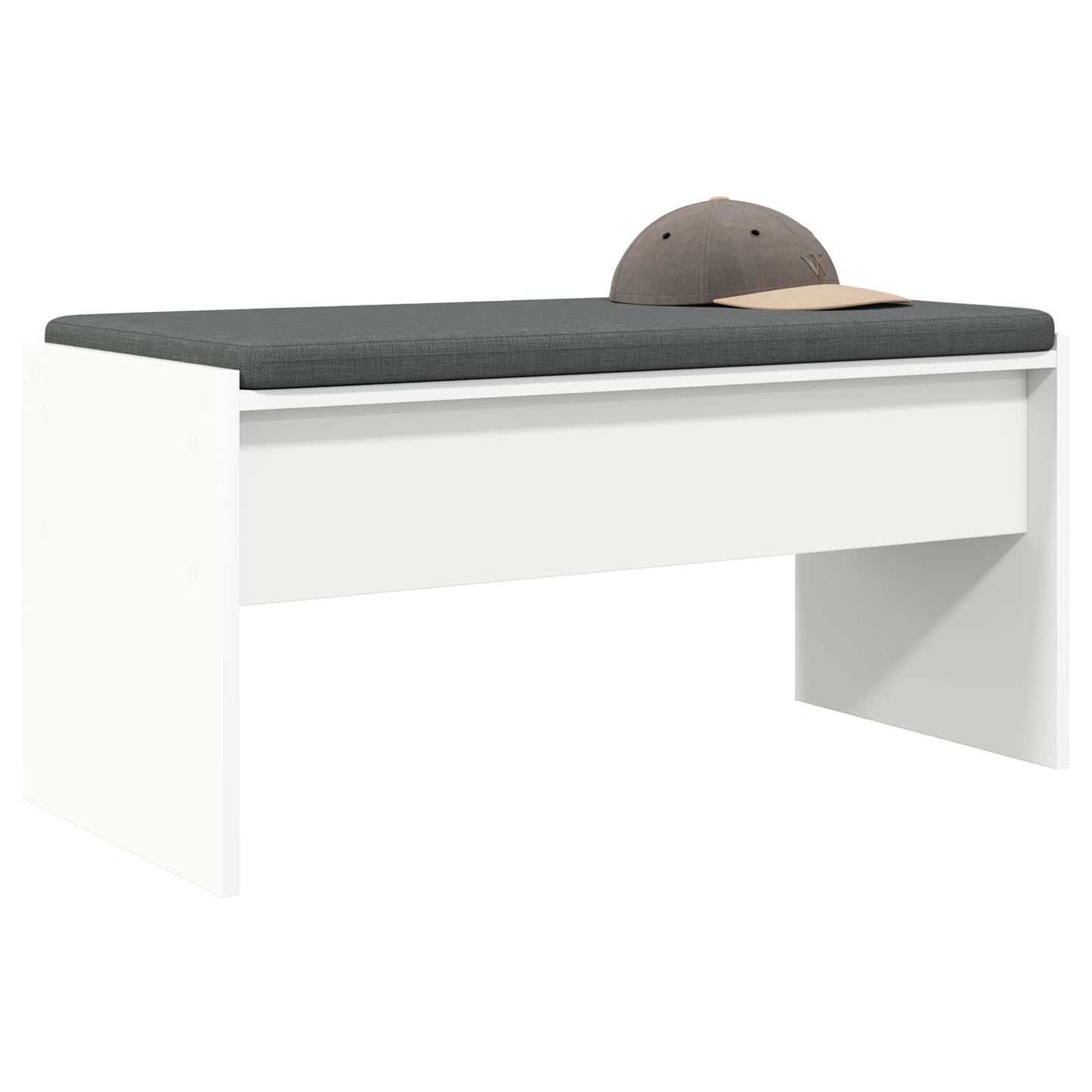 Halbank met kussen Wit 80 x 38 x 46 cm