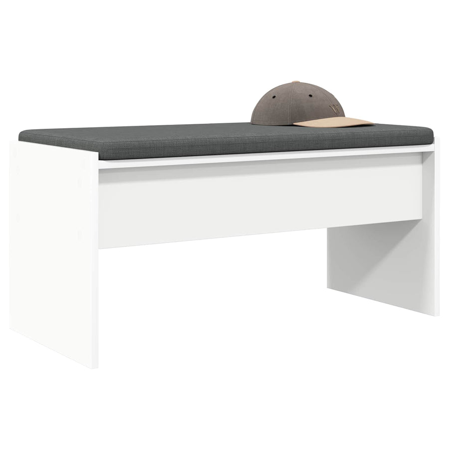Halbank met kussen Wit 80 x 38 x 46 cm