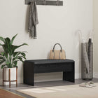 Halbank zwart eiken 83x38x40 cm met kussen