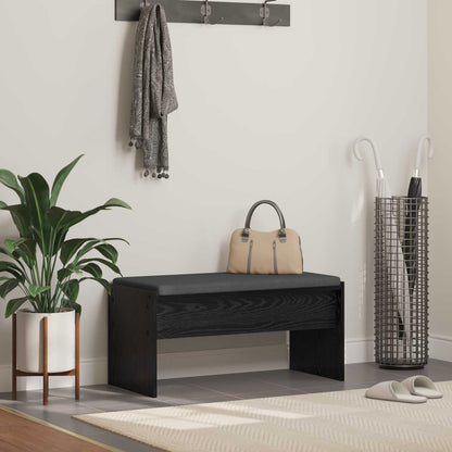 Halbank met kussen Zwart Eiken 80 x 38 x 46 cm