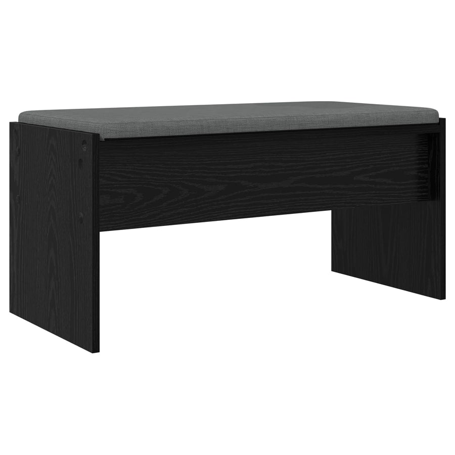 Halbank met kussen Zwart Eiken 80 x 38 x 46 cm