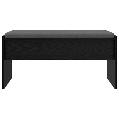 Halbank met kussen Zwart Eiken 80 x 38 x 46 cm