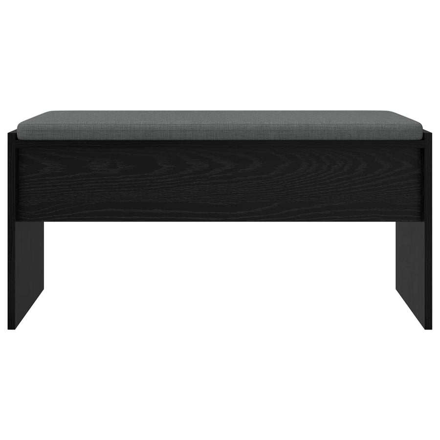 Halbank met kussen Zwart Eiken 80 x 38 x 46 cm