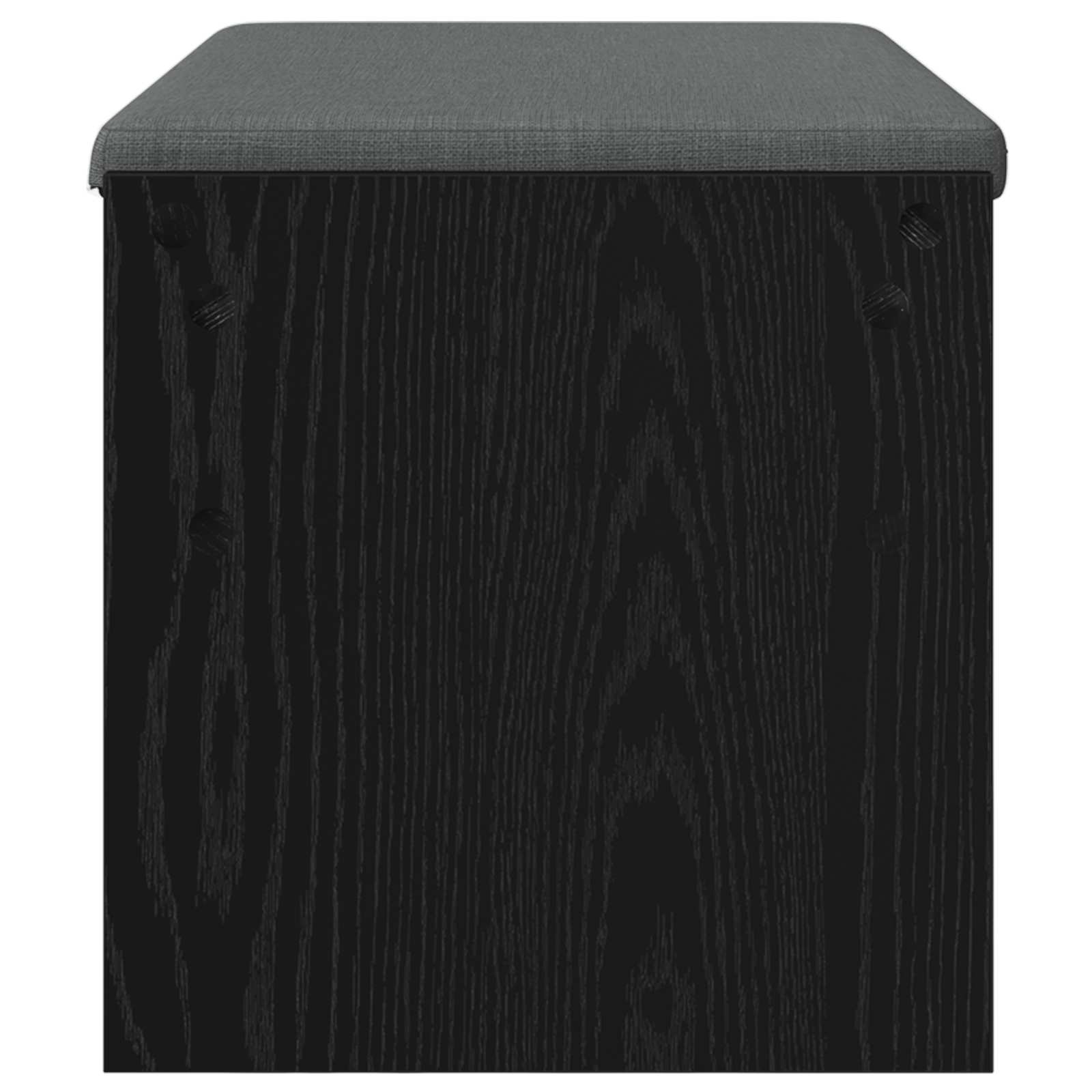 Halbank met kussen Zwart Eiken 80 x 38 x 46 cm