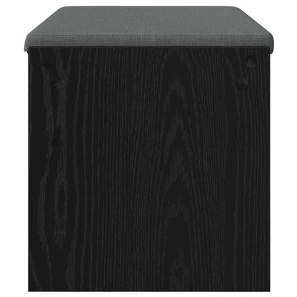 Halbank met kussen Zwart Eiken 80 x 38 x 46 cm