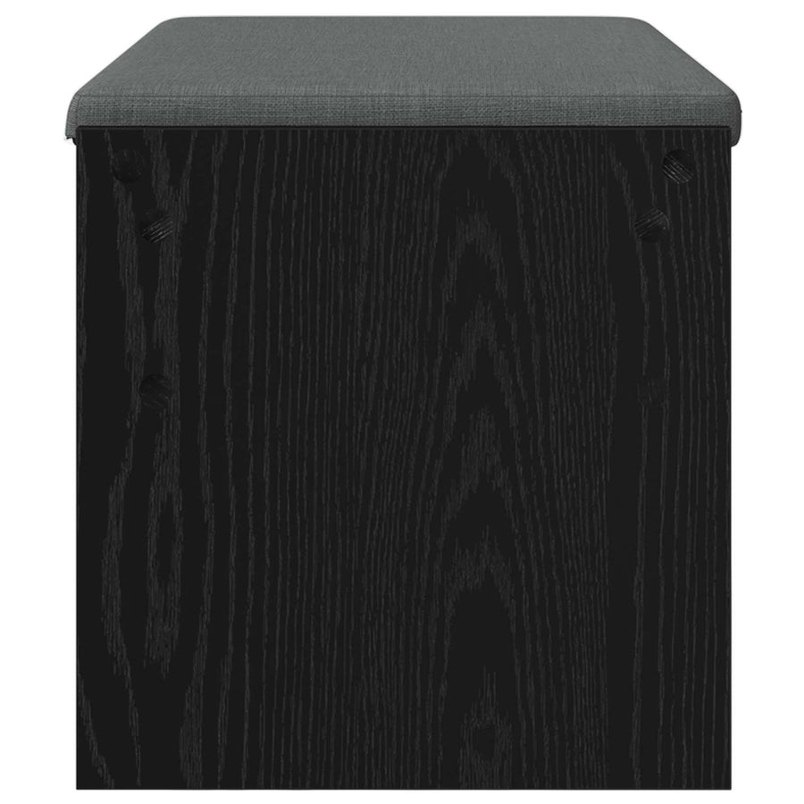 Halbank met kussen Zwart Eiken 80 x 38 x 46 cm