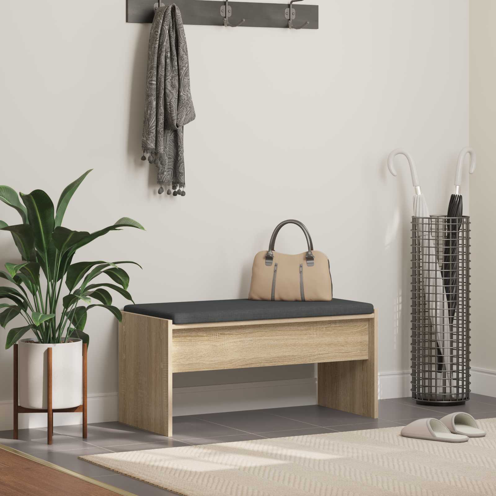 Halbank met kussen Sonoma Eiken 80 x 38 x 46 cm