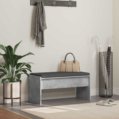 Halbank met kussen Beton Grijs 80 x 38 x 46 cm