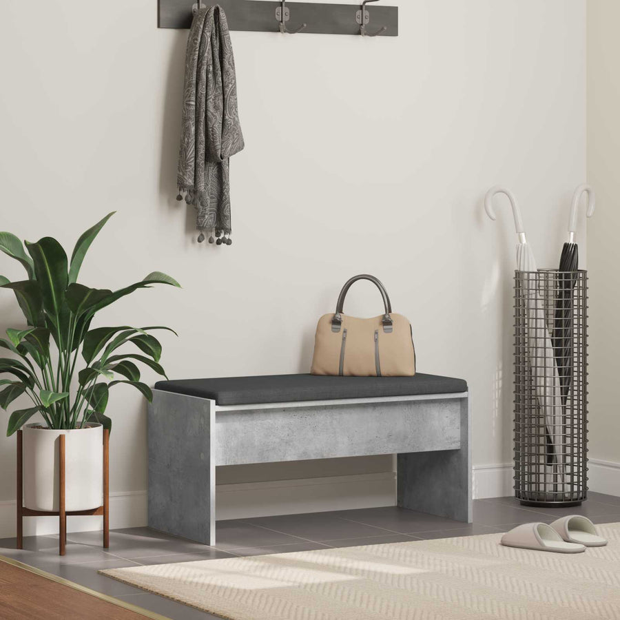 Halbank met kussen Beton Grijs 80 x 38 x 46 cm