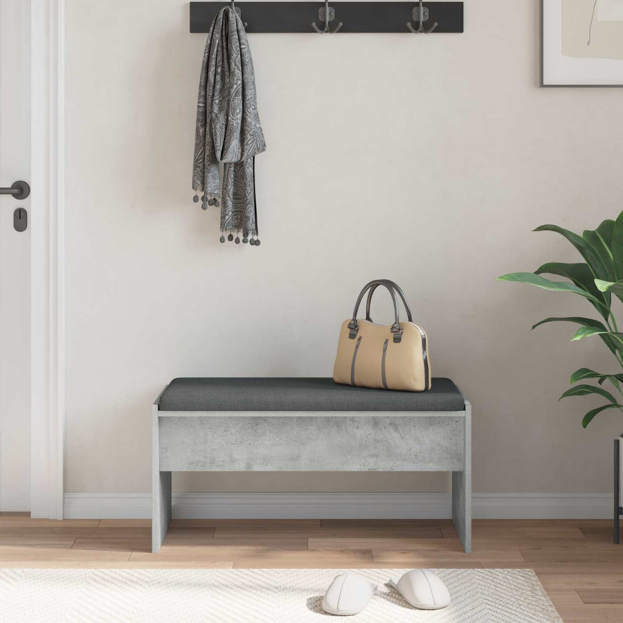 Halbank met kussen Beton Grijs 80 x 38 x 46 cm