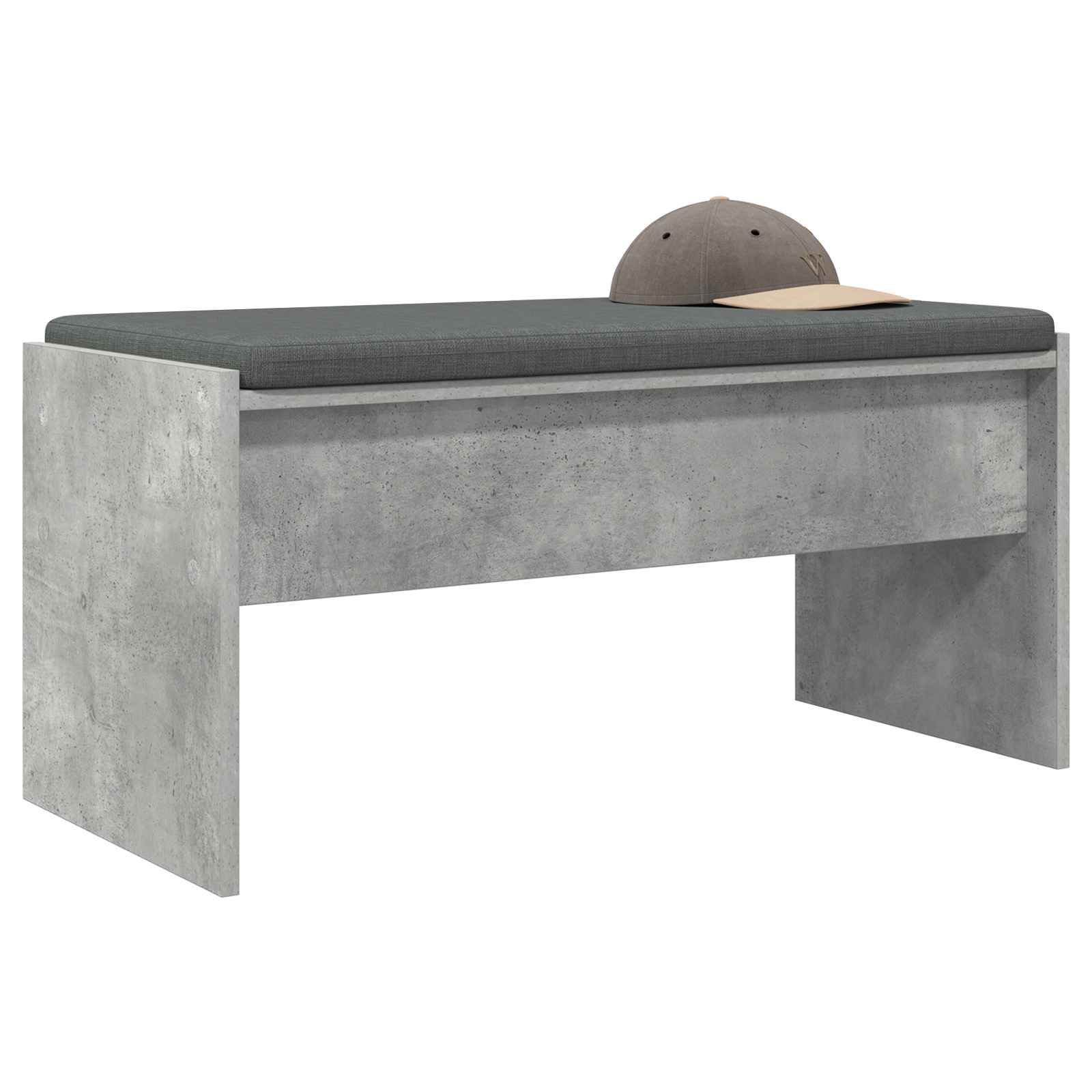 Halbank met kussen Beton Grijs 80 x 38 x 46 cm