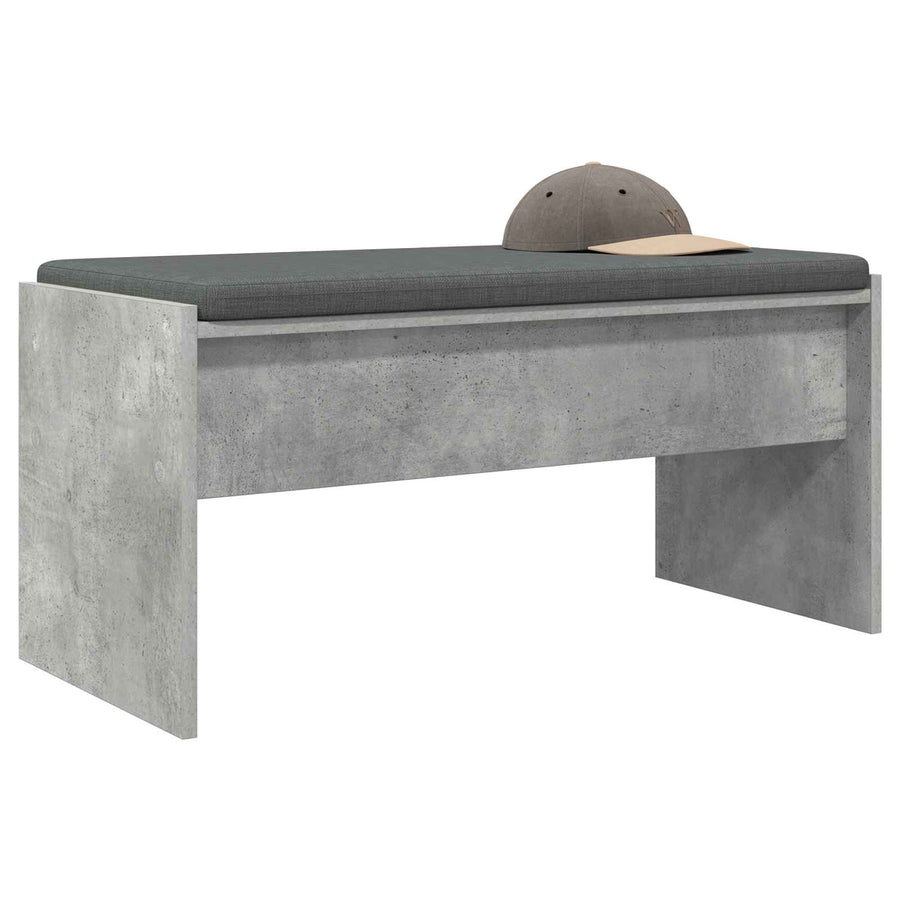 Halbank met kussen Beton Grijs 80 x 38 x 46 cm
