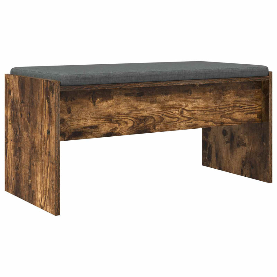 Halbank met kussen Gerookt eiken 80 x 38 x 46 cm