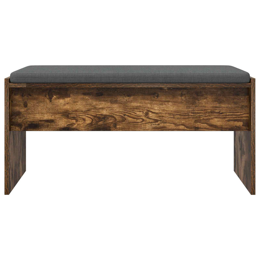 Halbank met kussen Gerookt eiken 80 x 38 x 46 cm