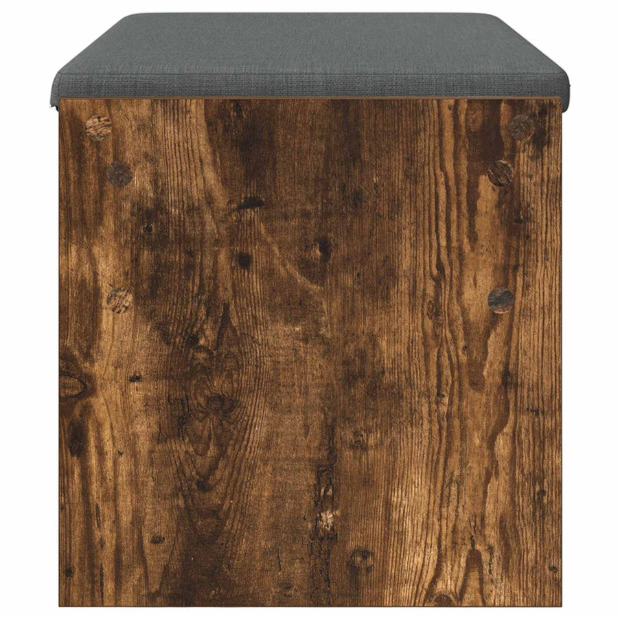 Halbank met kussen Gerookt eiken 80 x 38 x 46 cm