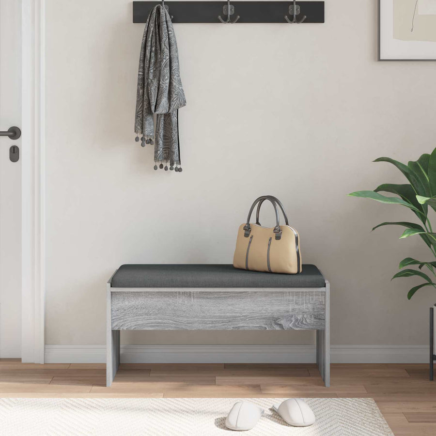 Halbank met kussen Grijs Sonoma 80 x 38 x 46 cm
