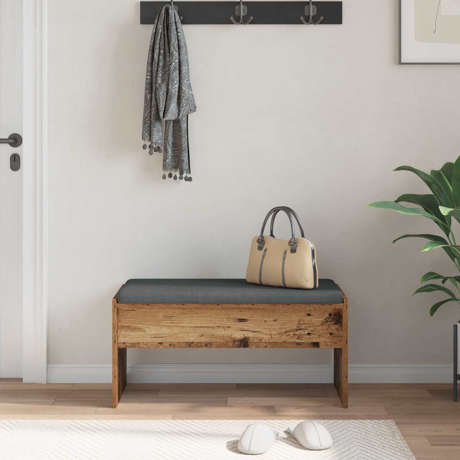 Halbank met kussen Oudhout 80 x 38 x 46 cm