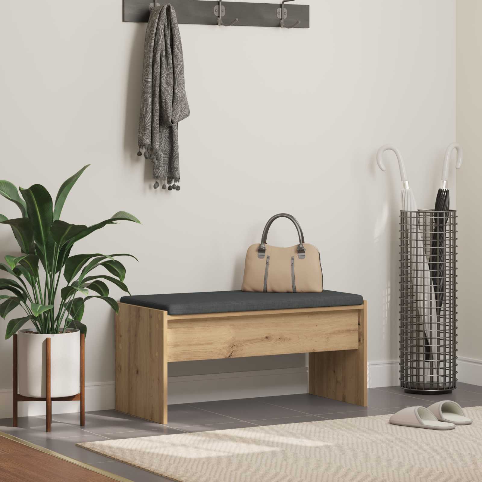 Halbank met kussen Artisan Eiken 80 x 38 x 46 cm