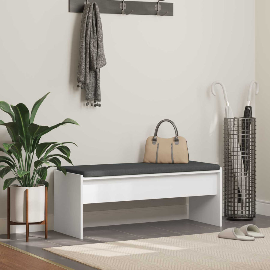 Halbank met kussen Wit 100 x 38 x 46 cm