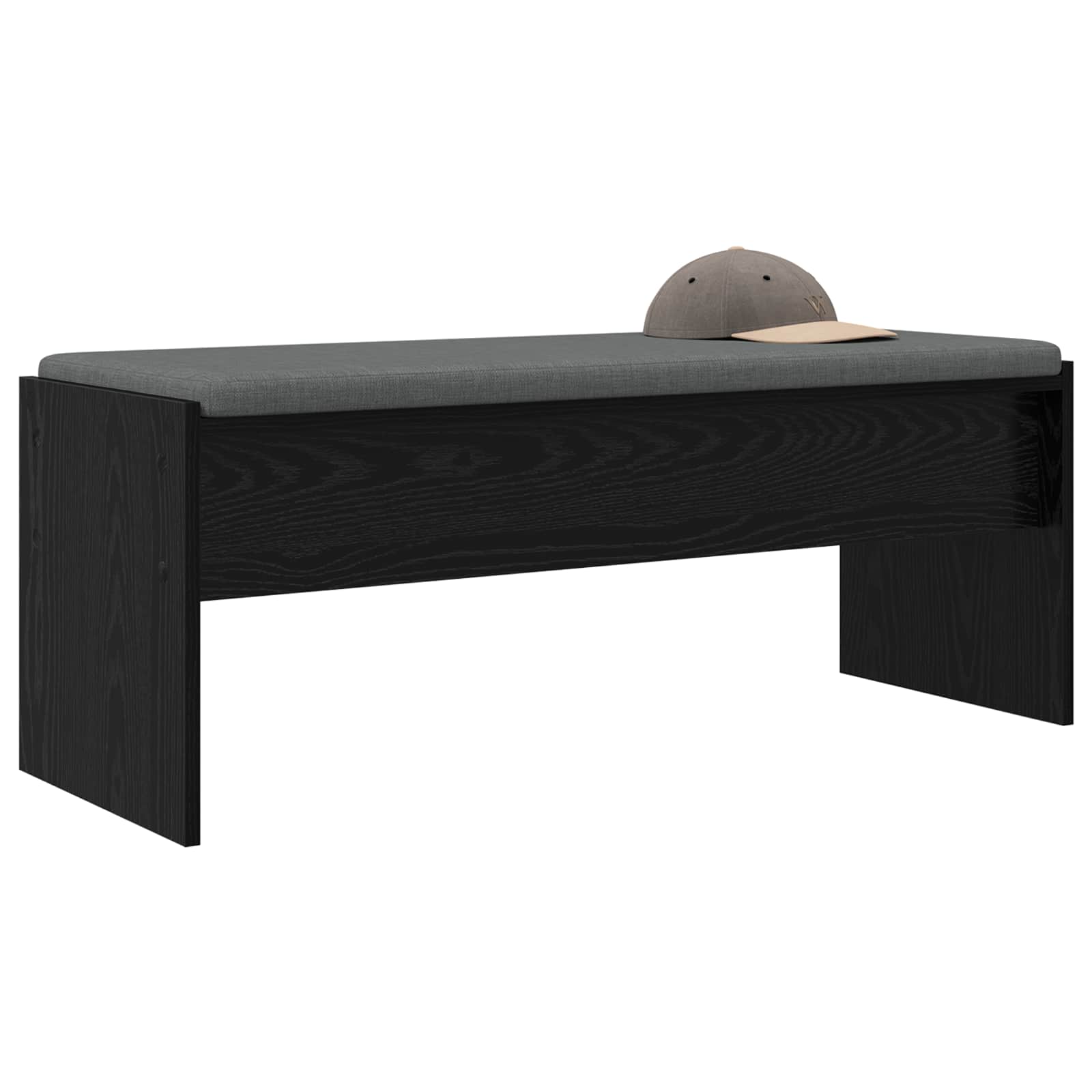 Halbank met kussen Zwart Eiken 100 x 38 x 46 cm