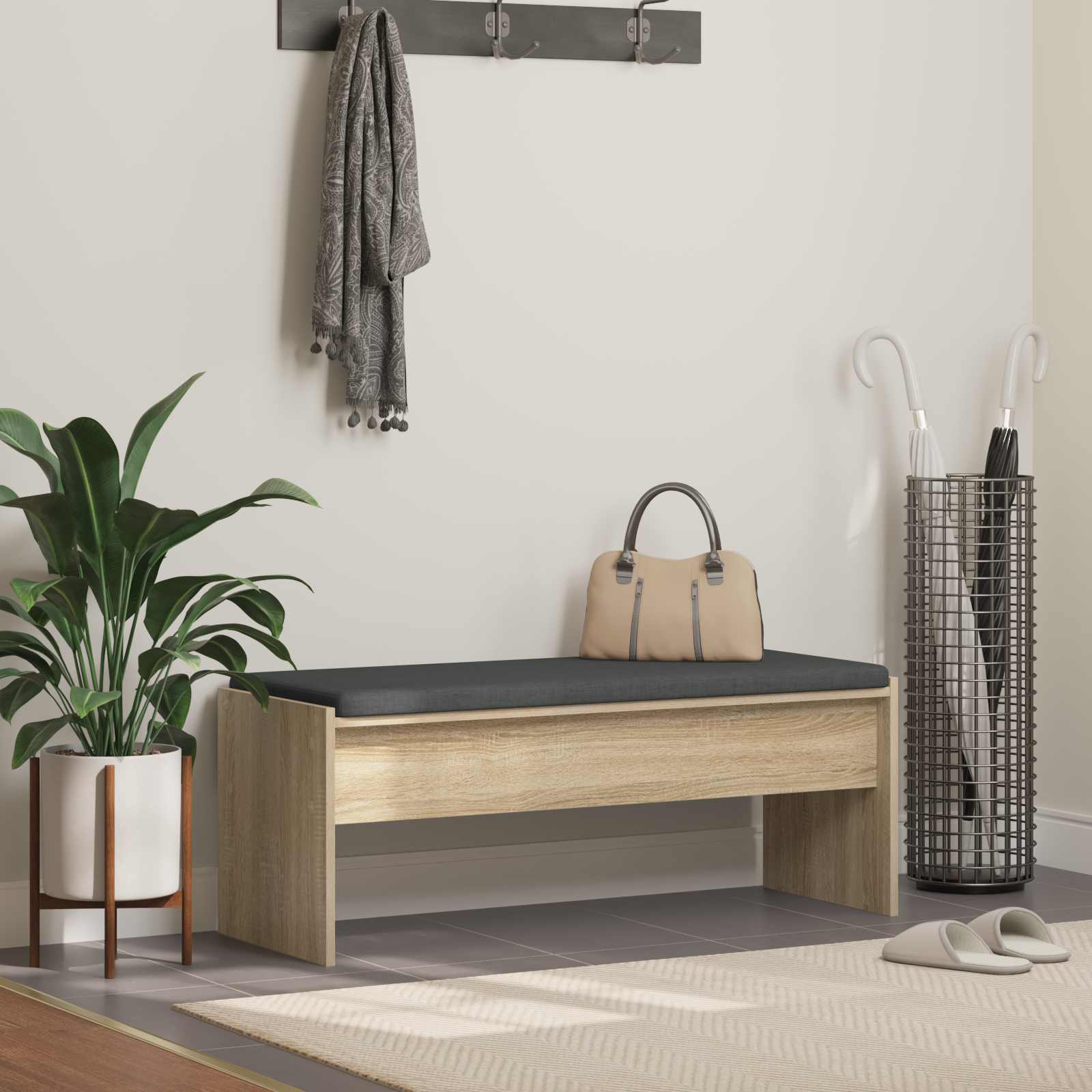 Halbank met kussen Sonoma Eiken 100 x 38 x 46 cm