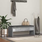 Hallway Bench with Cushion Concrete Grey 103 x 38 x 40 cm